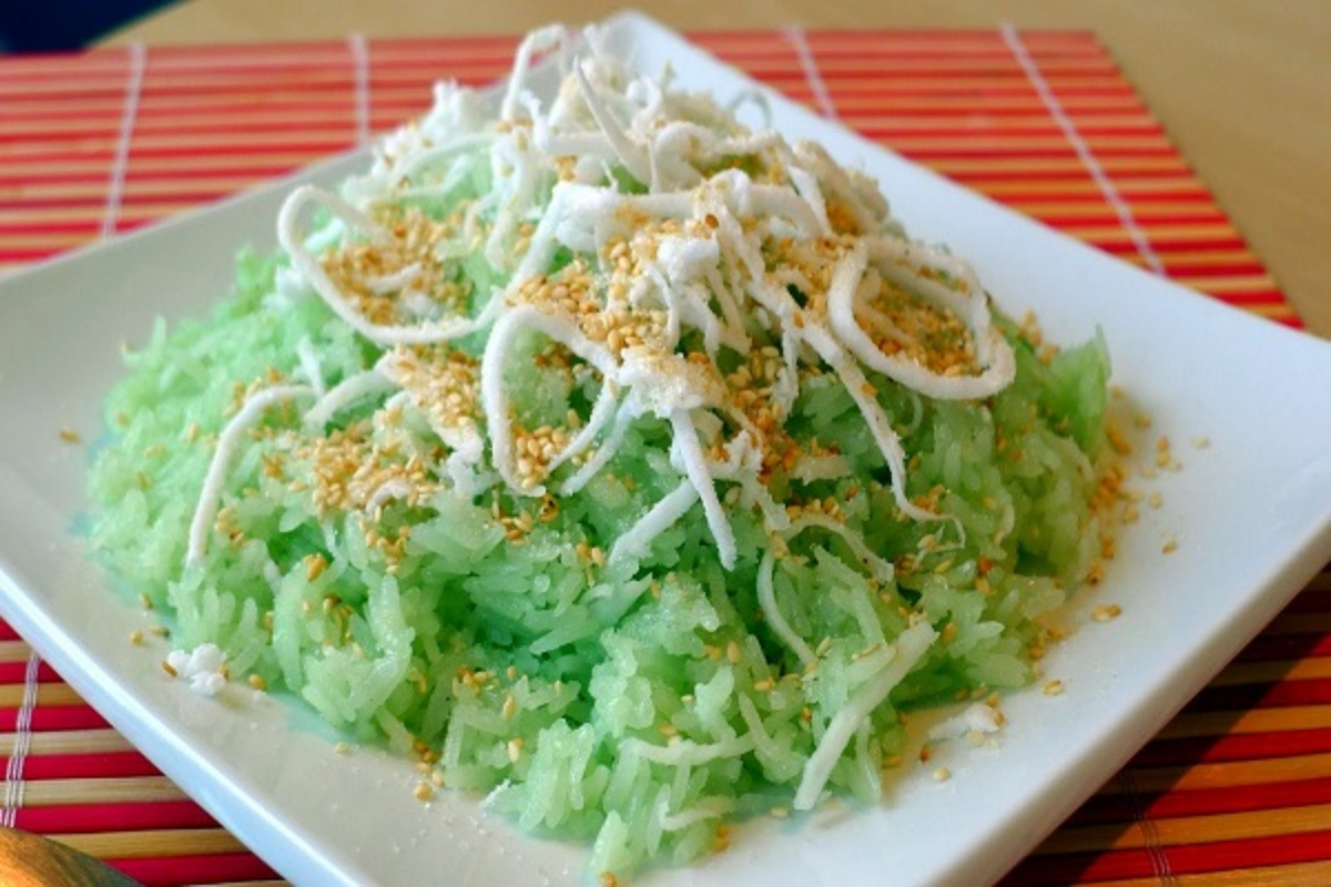 xôi lá dứa ngon
